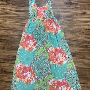 - Red Carmel girl’s patchwork maxi dress size Small